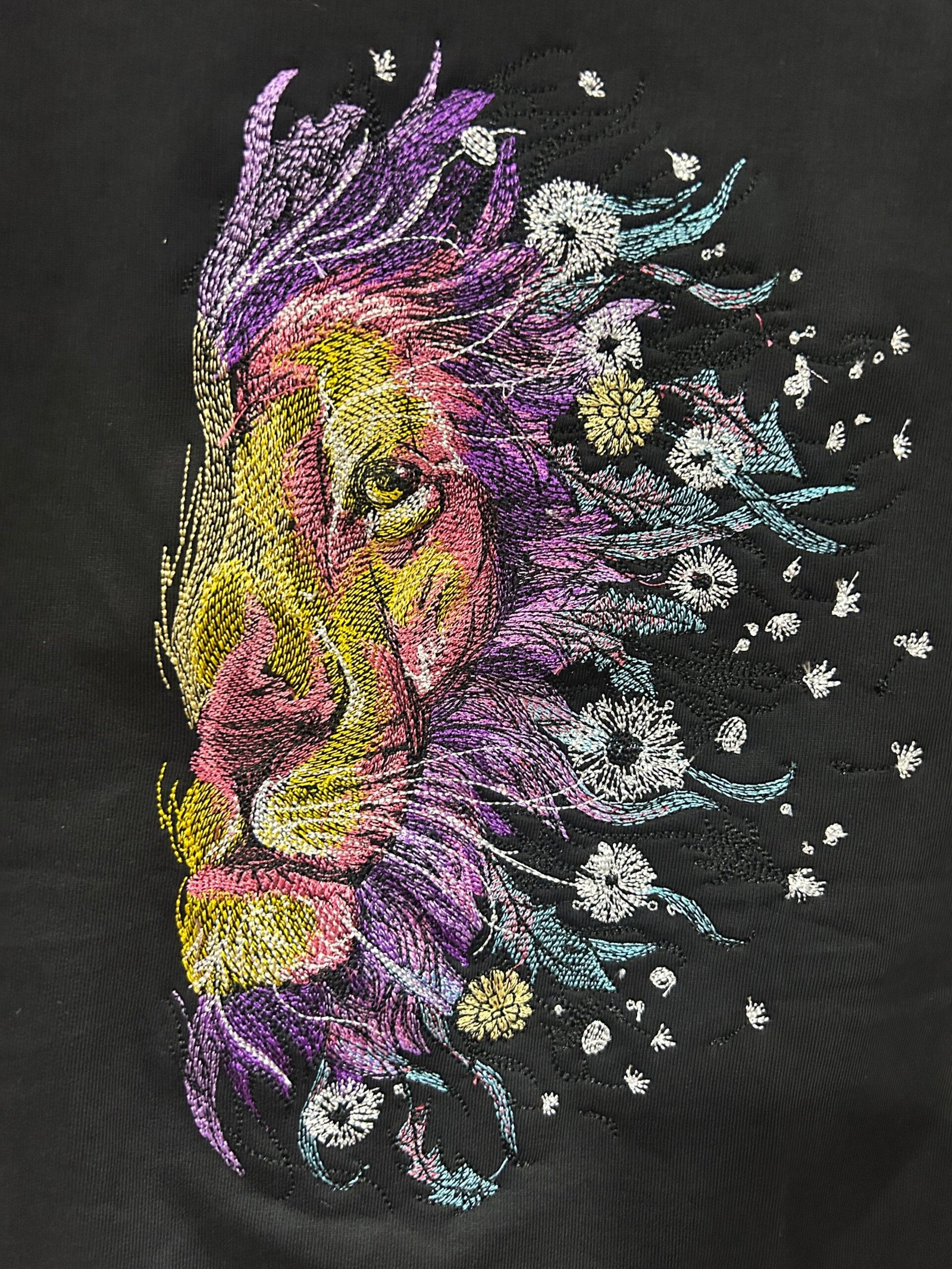 Lion Embroidered Obversized Tshirt pic