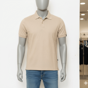 Beige Polo T-shirt for Men