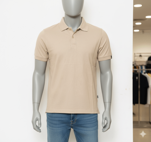 Beige Polo T-shirt for Men